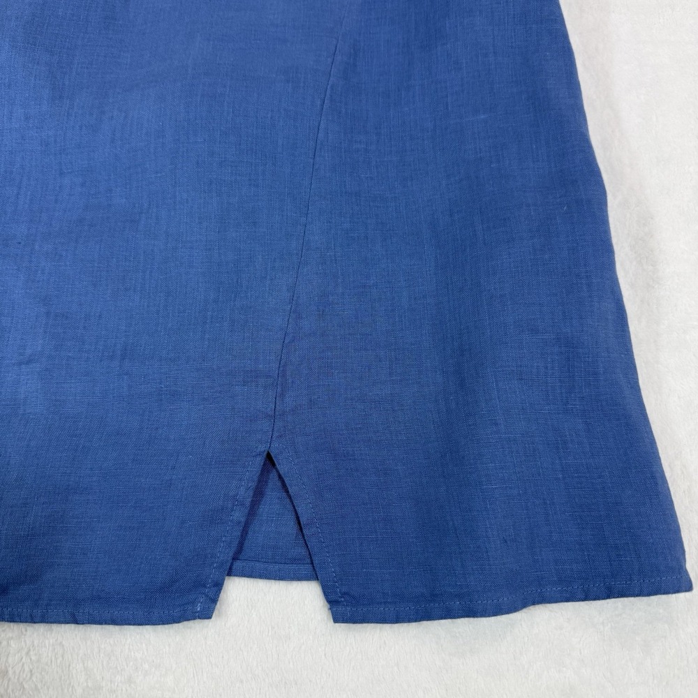 Cut Loose Aline Tank Dress Womans XL Amalfi Blue 100% Linen Boho Beachy - Picture 11 of 11